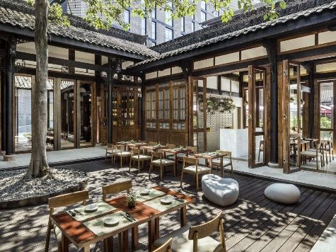 Courtyard restaurant at The Upper House, Chengdu