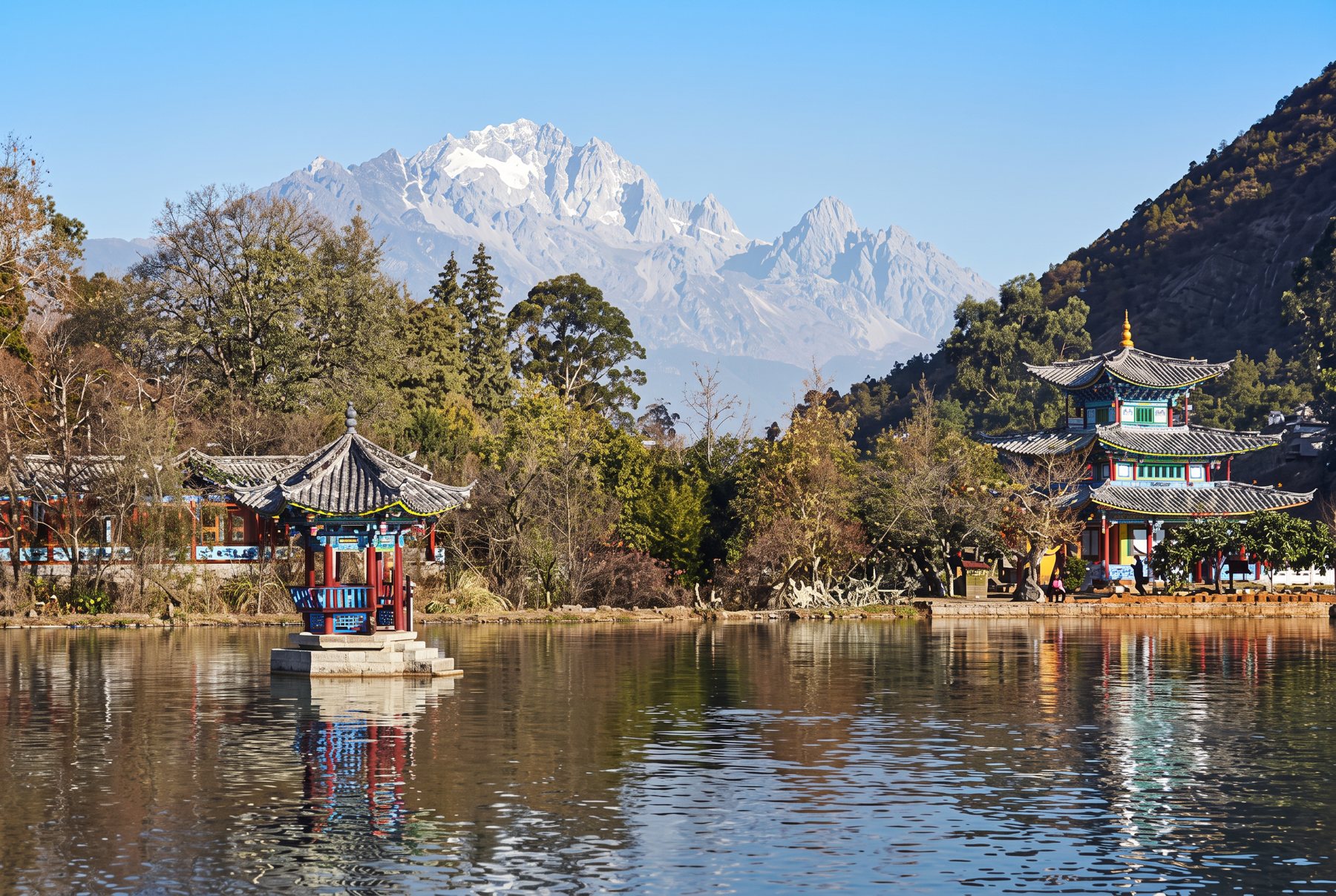 Black Dragon Pond with Jade Dragon Snow Mountain behind