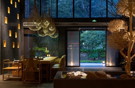 Interior of Liu Shang Shoreside Hills by the Stream