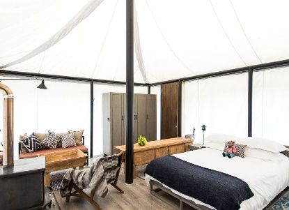 Interior of a Tibetan tent at Hidden Valley Resort