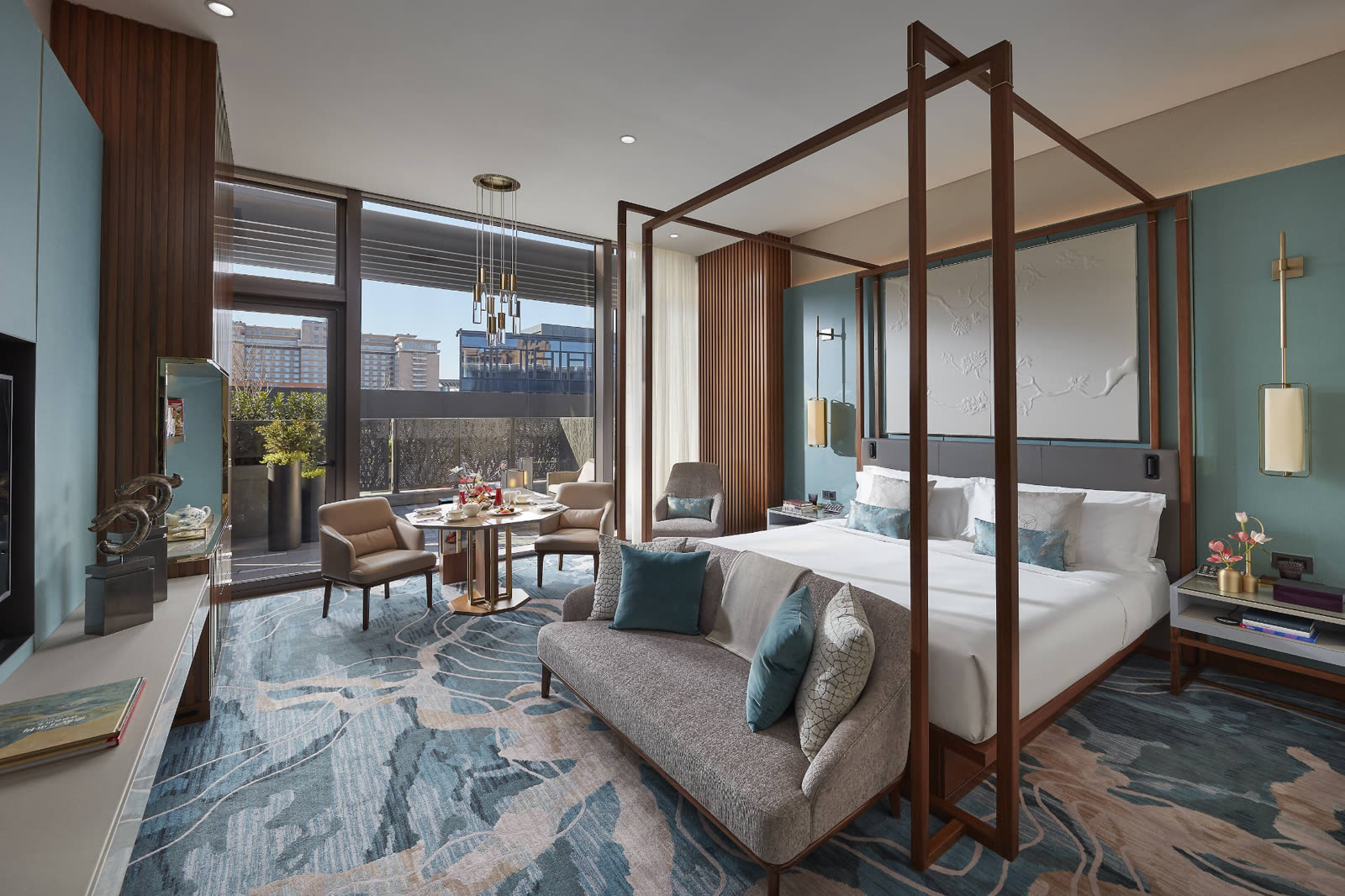 Terrace bedroom with private outdoor space at Mandarin Oriental Wangfujing, Beijing