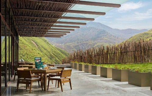 Outdoor terrace dining at Conrad Jiuzhaigou