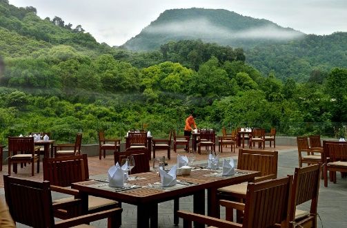 Private terrace with mountain views at Lanyu ZOLAND Hotel, Mount Emei