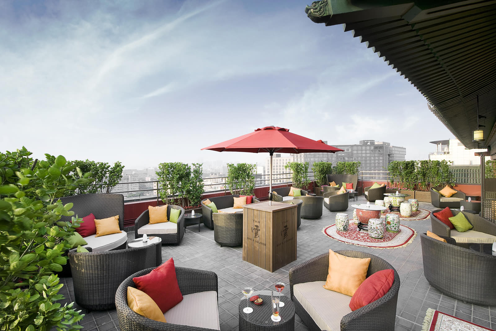 YUN rooftop bar and lounge terrace at The Peninsula Beijing