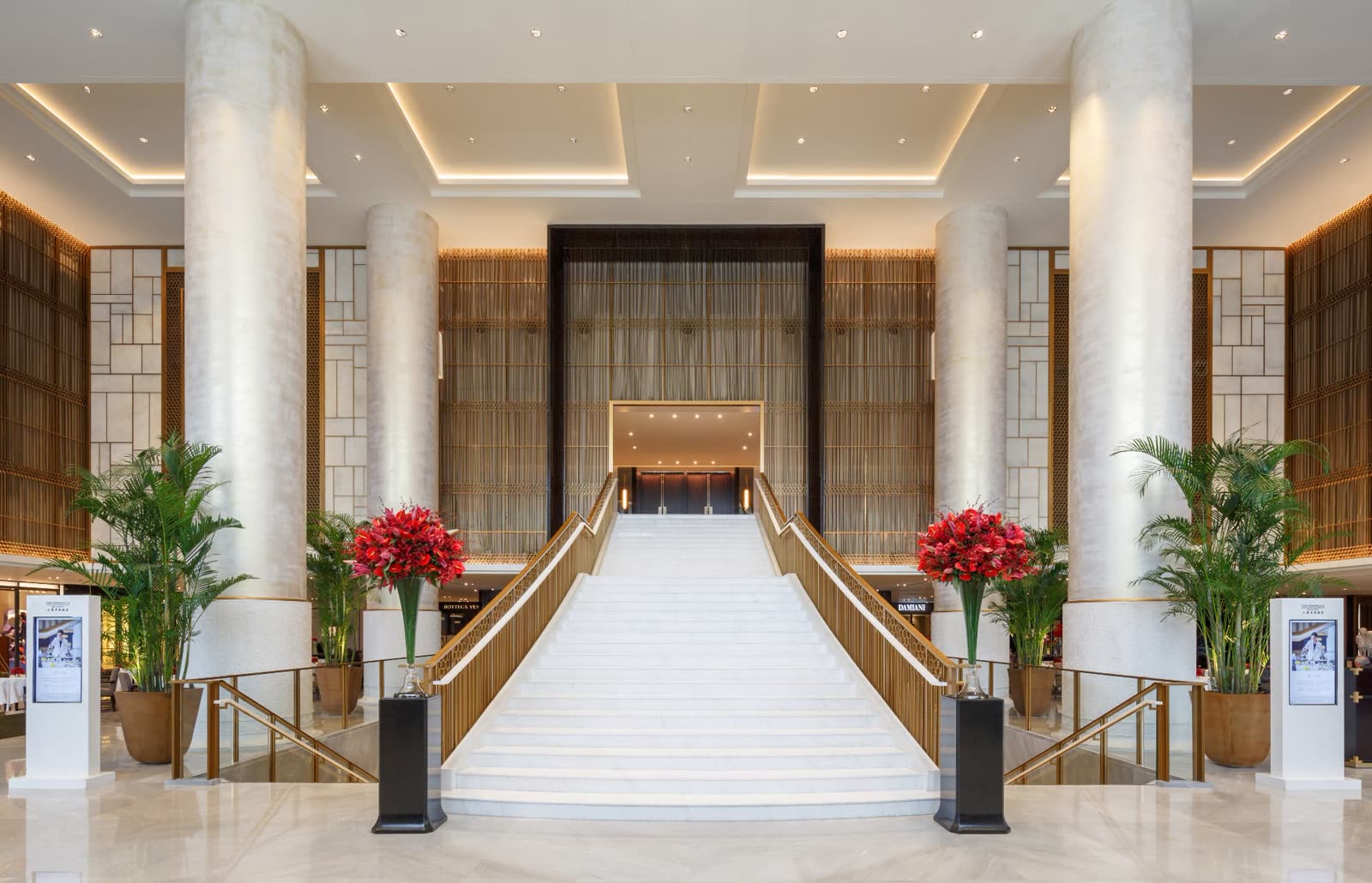 Lobby staircase at The Peninsula Beijing