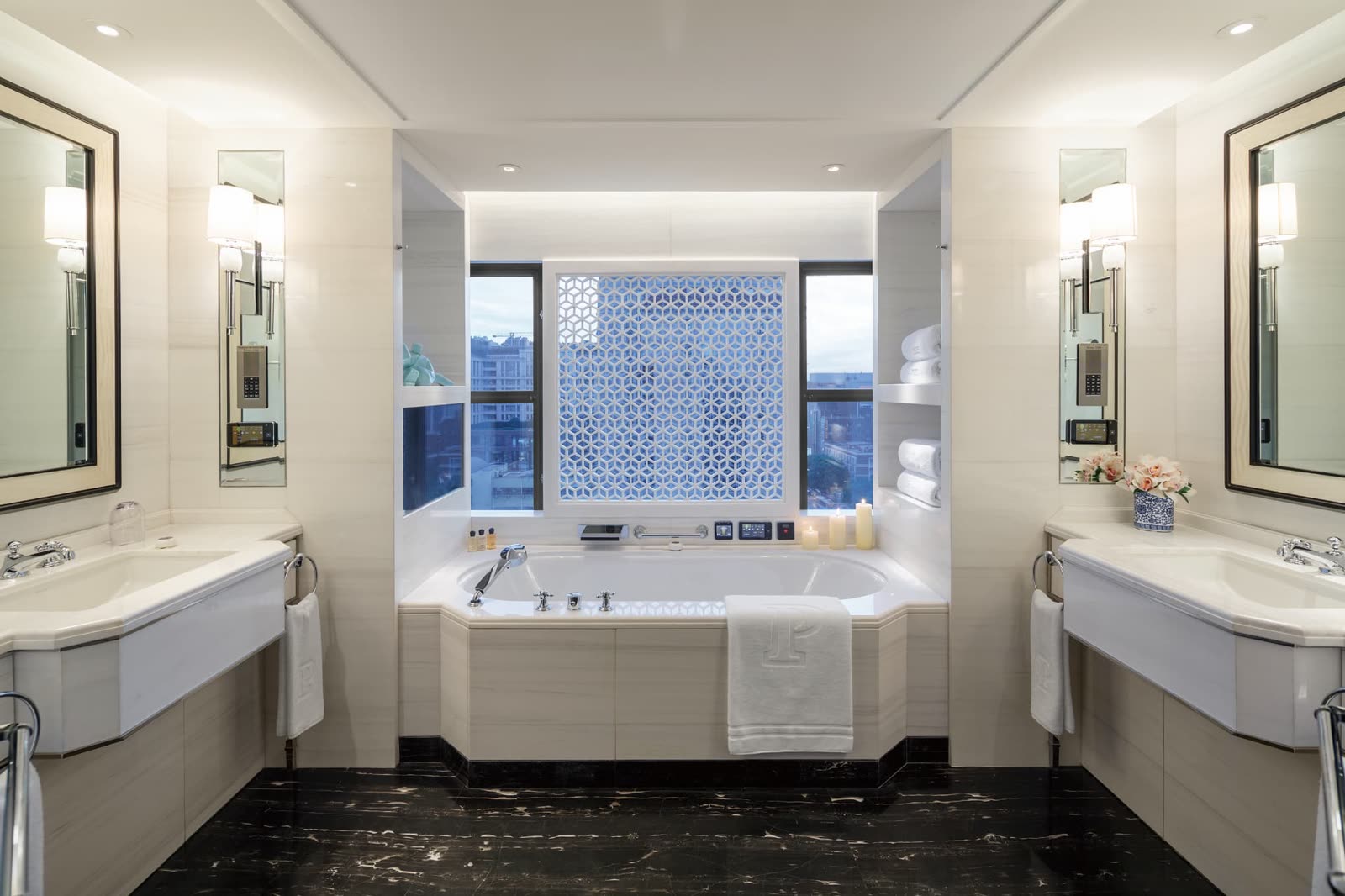 Marble bathroom of a Beijing Suite at The Peninsula Beijing